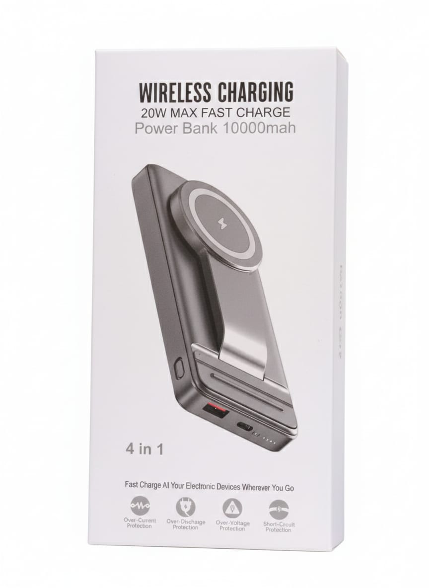 10000mAh Wireless Charging Power Bank – 20W Max Fast Charging Portable Power Bank