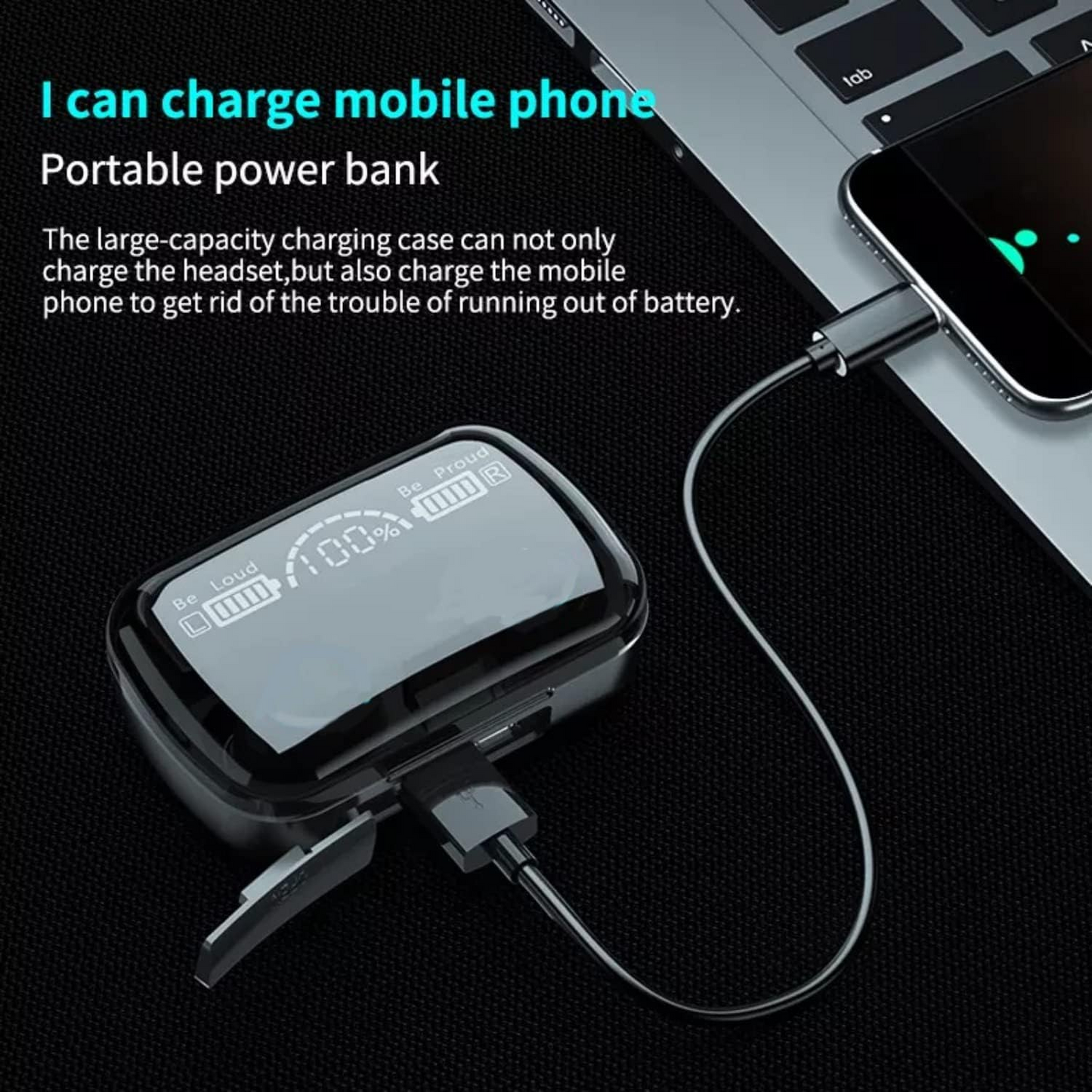 Earbuds M20 TWS Bluetooth 5.3 Wireless Earbuds ENC Noise Cancelling Headphones With Charging Case