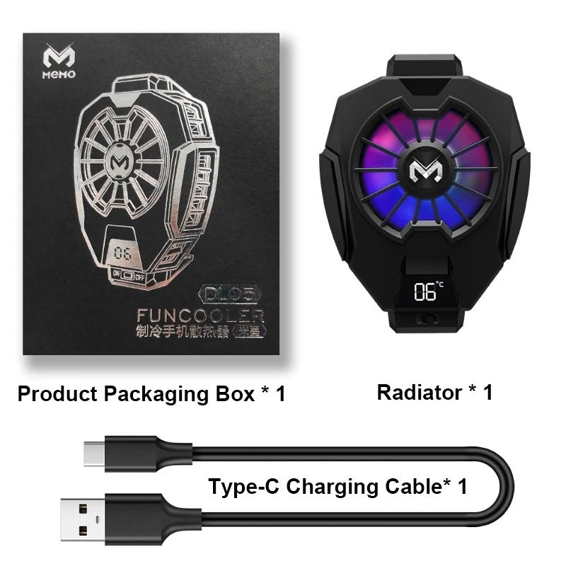 MEMO DL05 Mobile Phone Cooling Fan RGB LED Radiator