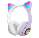 STN-28 RGB Cat Ear Wireless Bluetooth Headphones with LED Lights & Mic | Gaming Headset for Kids & Girls