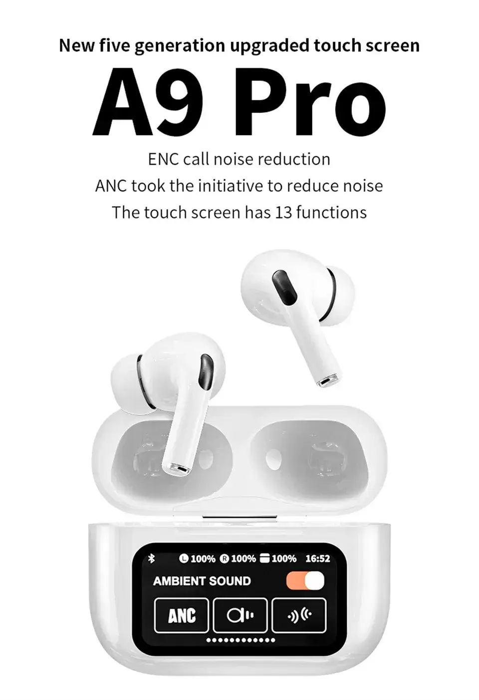A9 Pro AirPods Original Touch Screen |ANC/ENC | Display