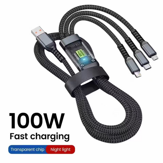 3 in 1 100W fast charging cable